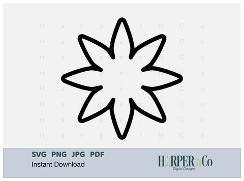 Cinco de Mayo Flower Outline 13 SVG PNG Cut EPS File SVG HarperNCo 