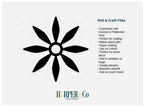 Cinco de Mayo Flower Outline 14 SVG PNG Cut EPS File SVG HarperNCo 