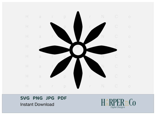 Cinco de Mayo Flower Outline 14 SVG PNG Cut EPS File SVG HarperNCo 