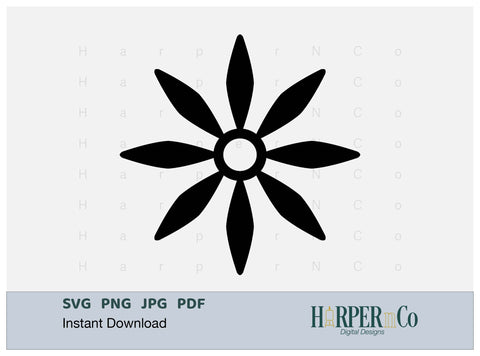 Cinco de Mayo Flower Outline 14 SVG PNG Cut EPS File SVG HarperNCo 