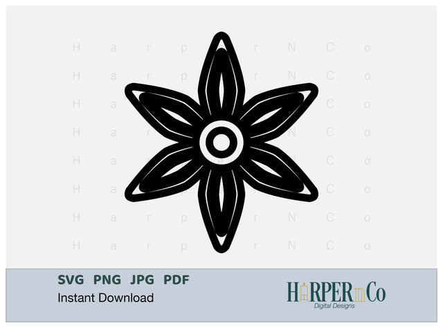 Cinco de Mayo Flower Outline 15 SVG PNG Cut EPS File SVG HarperNCo 
