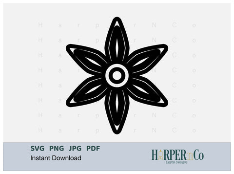 Cinco de Mayo Flower Outline 15 SVG PNG Cut EPS File SVG HarperNCo 