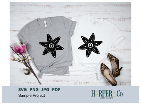 Cinco de Mayo Flower Outline 15 SVG PNG Cut EPS File SVG HarperNCo 