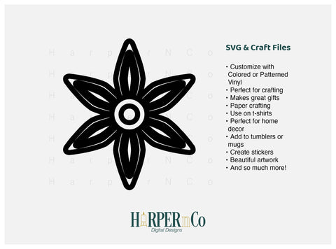 Cinco de Mayo Flower Outline 15 SVG PNG Cut EPS File SVG HarperNCo 