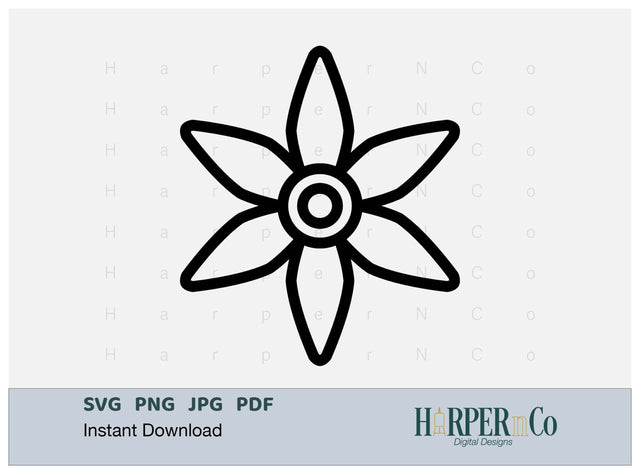 Cinco de Mayo Flower Outline 17 SVG PNG Cut EPS File SVG HarperNCo 
