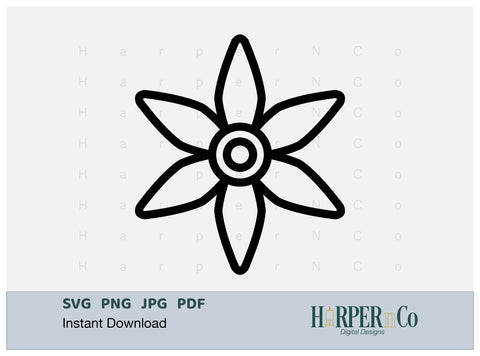 Cinco de Mayo Flower Outline 17 SVG PNG Cut EPS File SVG HarperNCo 
