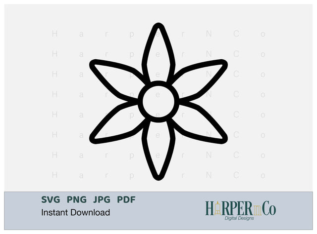 Cinco de Mayo Flower Outline 21 SVG PNG Cut EPS SVG HarperNCo 