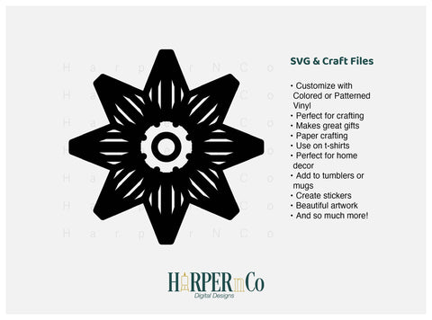 Cinco de Mayo Flower Outline 22 SVG PNG Cut EPS SVG HarperNCo 
