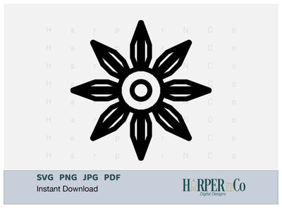 Cinco de Mayo Flower Outline 24 SVG PNG Cut EPS SVG HarperNCo 