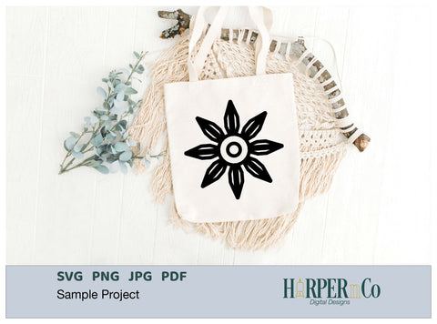 Cinco de Mayo Flower Outline 24 SVG PNG Cut EPS SVG HarperNCo 