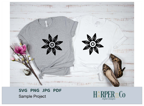 Cinco de Mayo Flower Outline 24 SVG PNG Cut EPS SVG HarperNCo 