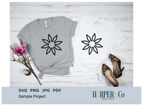 Cinco de Mayo Flower Outline 25 SVG PNG Cut EPS SVG HarperNCo 