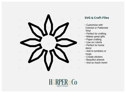 Cinco de Mayo Flower Outline 25 SVG PNG Cut EPS SVG HarperNCo 