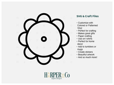 Cinco de Mayo Flower Outline 4 SVG PNG Cut EPS File SVG HarperNCo 