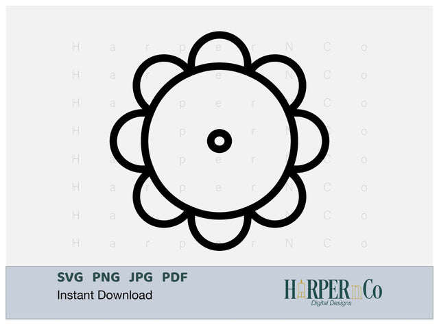Cinco de Mayo Flower Outline 4 SVG PNG Cut EPS File SVG HarperNCo 