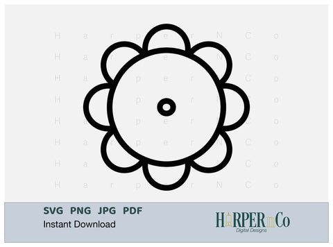 Cinco de Mayo Flower Outline 4 SVG PNG Cut EPS File SVG HarperNCo 