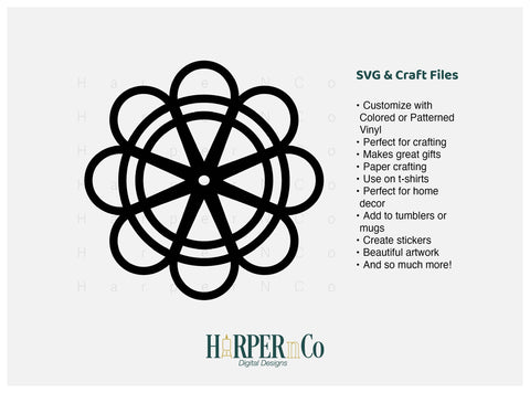 Cinco de Mayo Flower Outline 5 SVG PNG Cut EPS File SVG HarperNCo 