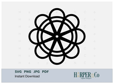 Cinco de Mayo Flower Outline 5 SVG PNG Cut EPS File SVG HarperNCo 