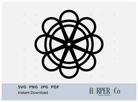 Cinco de Mayo Flower Outline 5 SVG PNG Cut EPS File SVG HarperNCo 