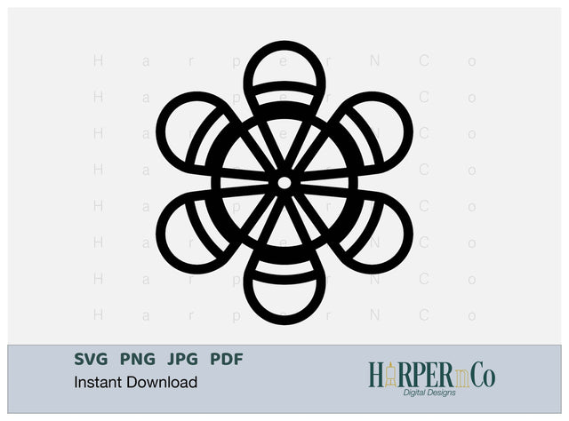 Cinco de Mayo Flower Outline 6 SVG PNG Cut EPS File SVG HarperNCo 
