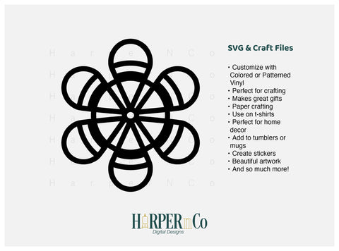 Cinco de Mayo Flower Outline 6 SVG PNG Cut EPS File SVG HarperNCo 