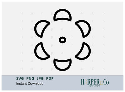 Cinco de Mayo Flower Outline 8 SVG PNG Cut EPS File SVG HarperNCo 