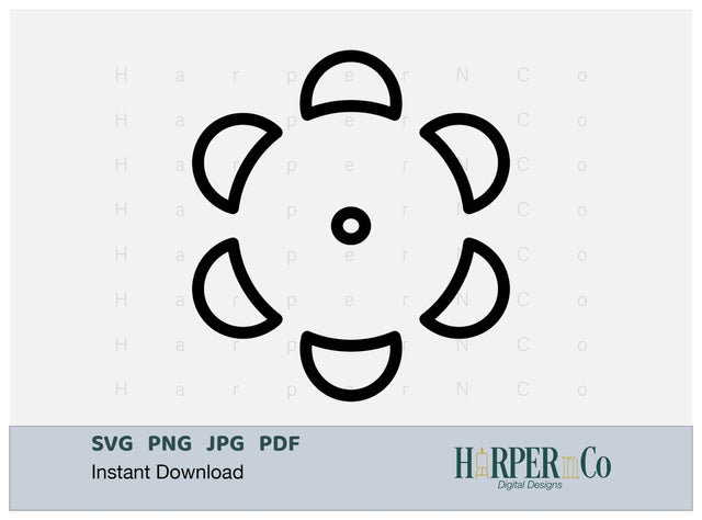 Cinco de Mayo Flower Outline 8 SVG PNG Cut EPS File SVG HarperNCo 