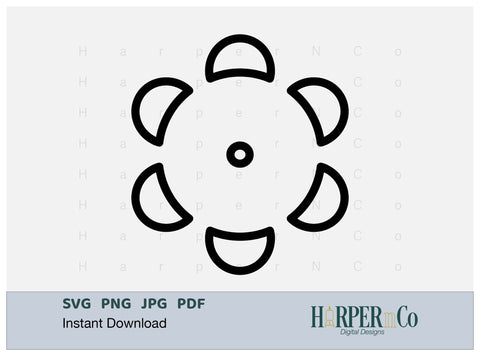 Cinco de Mayo Flower Outline 8 SVG PNG Cut EPS File SVG HarperNCo 