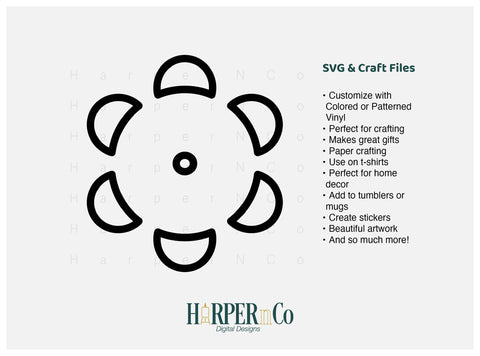 Cinco de Mayo Flower Outline 8 SVG PNG Cut EPS File SVG HarperNCo 