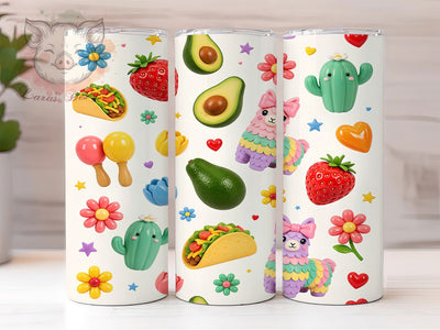 Cinco de Mayo Fun 20oz Tumbler, Cinco de Mayo, Fiesta Theme, Mexican Motif, Colorful Design, Whimsical Charm, Skinny Tumbler, Sublimation PNG Sublimation Lara' s Designs 
