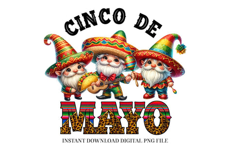 Cinco De Mayo PNG - Cute Mexican Gnome Sublimation Design SVG BijouBay 