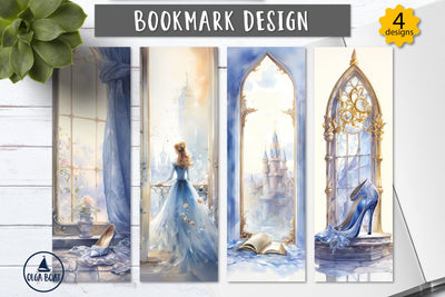 Cinderella fairy bookmark | Watercolor kids bookmark Sublimation Olga Boat Design 