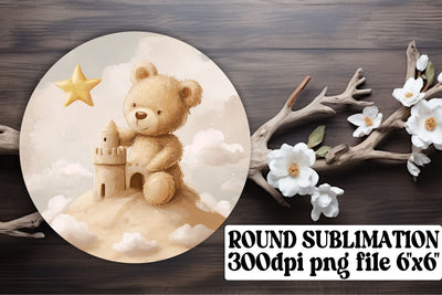Circle Art Patterns with Delightful Teddy Bears Sublimation afrosvg 