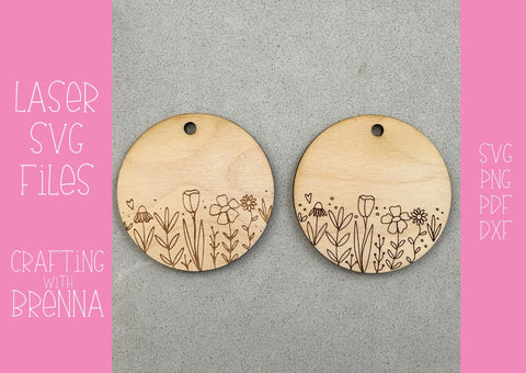 Circle Floral Engraved Ornament Laser SVG File SVG Crafting With Brenna 