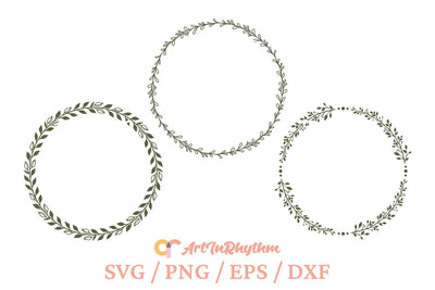 Circle Frame Svg, Circle Frame Monogram Svg, Wreath Svg, Wreath Svg Bundle SVG Artinrhythm shop 