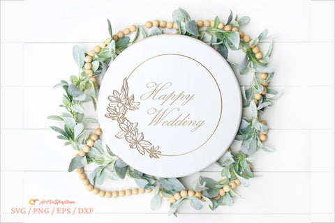 Circle Frame Svg, Circle Monogram Frame Svg, Wreath Svg, River Lily Svg, Flower Svg SVG Artinrhythm shop 