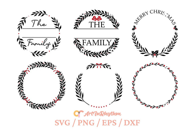 Circle Frame Svg, Monogram Frame Svg, Christmas Ornament Svg, Wedding Frame Svg SVG Artinrhythm shop 