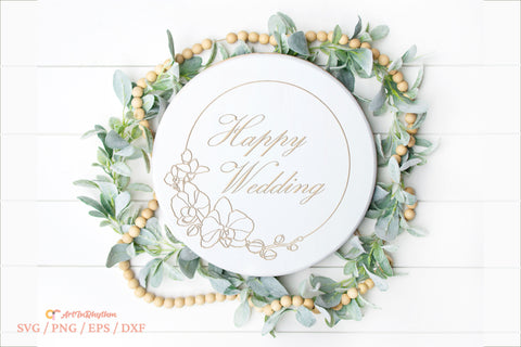 Circle Monogram Frame Svg, Floral Frame Svg, Moth Orchid Svg, Flower Svg SVG Artinrhythm shop 