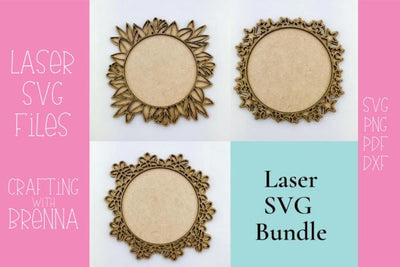 Circle Monogram Layered Sign Bundle Laser SVG File SVG Crafting With Brenna 