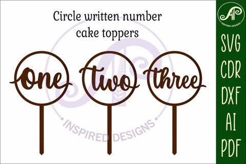 Circle number cake topper SVG laser cut 1 2 and 3 SVG APInspireddesigns 