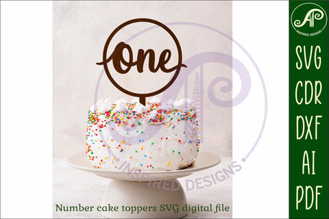 Circle number cake topper SVG laser cut 1 2 and 3 SVG APInspireddesigns 