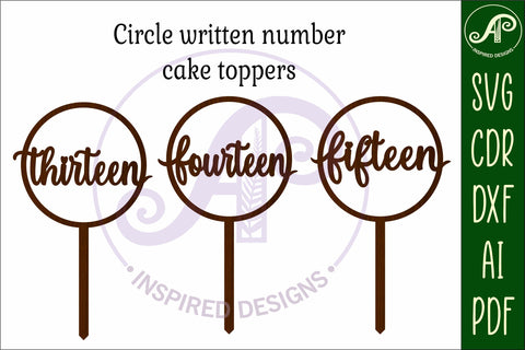 Circle number cake topper SVG laser cut 13 14 and 15 SVG APInspireddesigns 