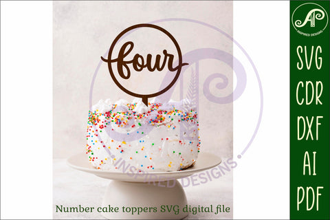 Circle number cake topper SVG laser cut 4 5 and 6 SVG APInspireddesigns 
