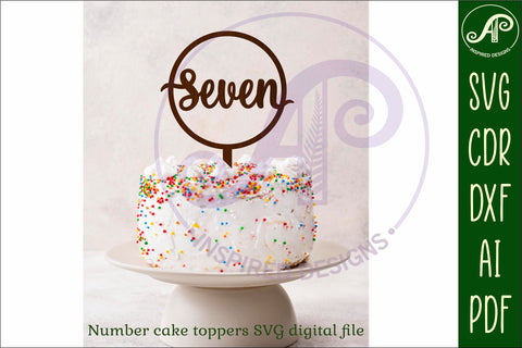 Circle number cake topper SVG laser cut 7 8 and 9 SVG APInspireddesigns 