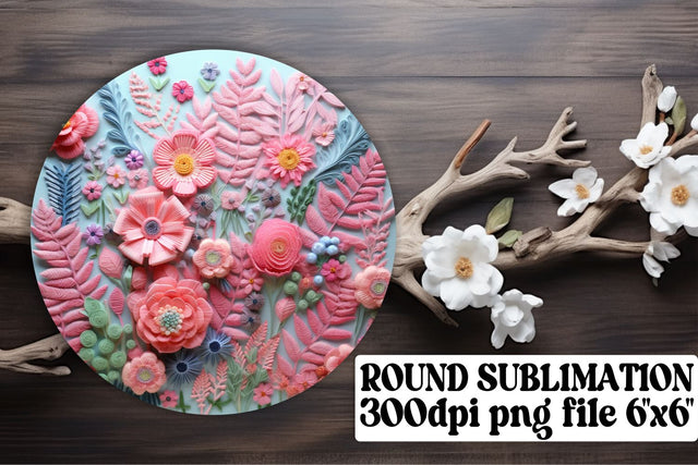 Circle of Sublimation Marvels - 3D Flowers, Round Ornaments, Circle, Keychain, Car Sublimation afrosvg 