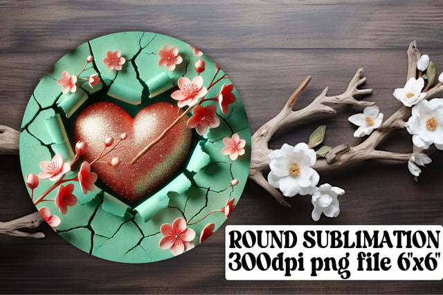 Circle PNG files for keychain designs, ideal for sublimation! , 3D Heart Sublimation afrosvg 