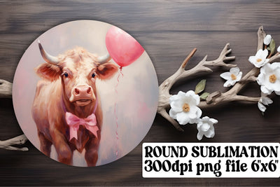 Circle Sublimation Designs: Valentine's Animal Balloons Sublimation afrosvg 