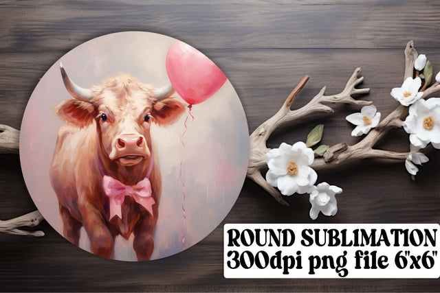 Circle Sublimation Designs: Valentine's Animal Balloons Sublimation afrosvg 