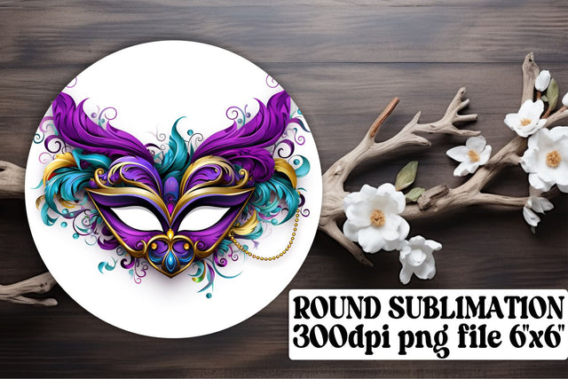 Circle Sublimation: Mardi Gras Mask Essentials Sublimation afrosvg 