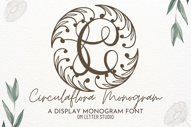Circulaflora Monogram Font Dm Letter Studio 